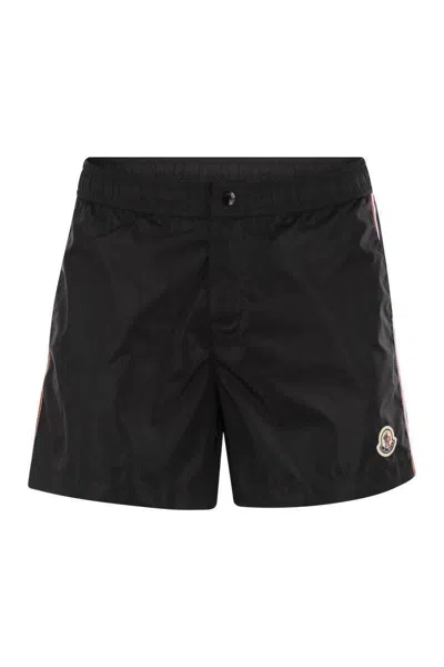 Moncler Swim Shorts With Tricolour Trim