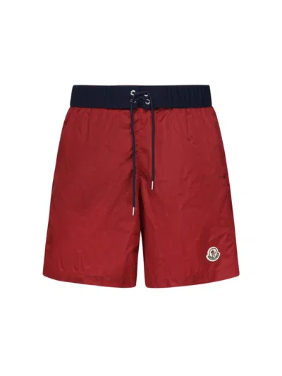 MONCLER SWIMSUIT WITH LOGO PATCH