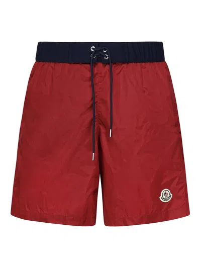 MONCLER SWIMSUIT WITH LOGO PATCH