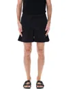Moncler Crinkled-finish Swim Shorts In Black