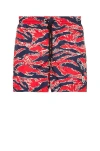 Moncler Patterned Drawstring Swim Shorts In Garnet Red