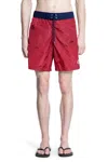 Moncler Nylon Logo Swim Shorts In Red