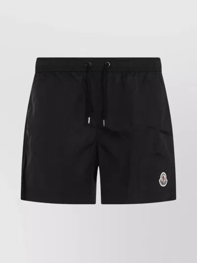 Moncler Swimwear With Back Pocket And Elastic Waistband In Black