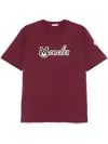 Moncler T-shirt En Coton À Logo Universitaire Brodé In 红色