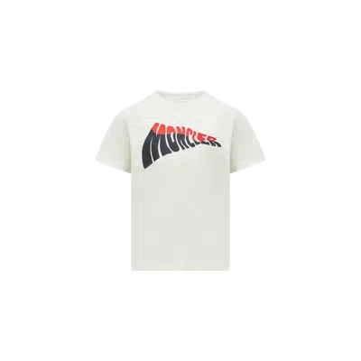 MONCLER T-SHIRT EN COTON À LOGO VAGUE