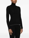 Moncler Logo Wool Top In Black