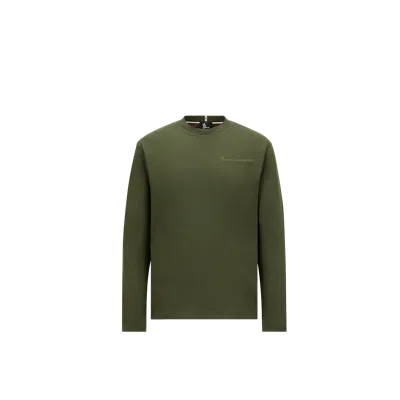 Moncler T-shirt À Manches Longues Et Logo En Coton