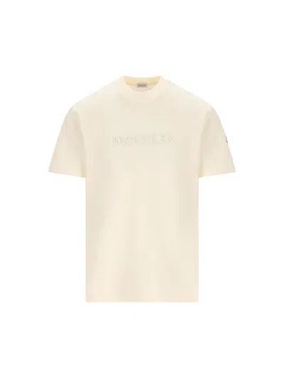 Moncler T-shirt And Polo Shirt In Neutral