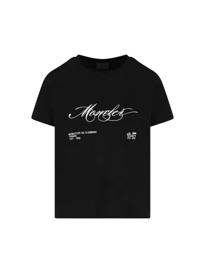 Moncler T-shirt And Polo Shirt In Black