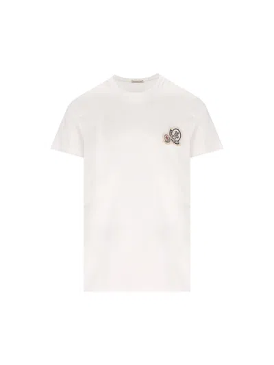 Moncler T-shirt And Polo Shirt In White