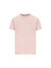 Moncler Pearl-embroidered Logo Cotton T-shirt Pink In Pink