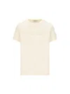 Moncler Cotton T Shirt With Tone On Tone Embroidered Logo In White