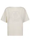 Moncler Woman T-shirt Cream Size M Cotton In Bianco