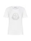 Moncler Logo Cotton White T-shirt In Bianco