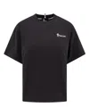Moncler Grenoble Embossed Logo Cotton Jersey T-shirt In Black