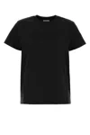 Moncler Black T-shirt With Embroidered Logo On The Front And Logo Patch On The Sleeve In Cotton Woma In Black