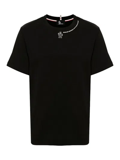 Moncler Grenoble Crewneck T-shirt Embroidery Detail In Black