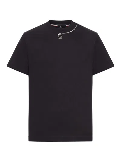 Moncler Grenoble Crewneck T-shirt Embroidery Detail In Black