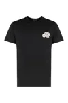 Moncler Crewneck T Shirt Featuring Multiple Patches In Black