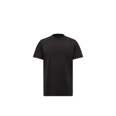 Moncler Soft Cotton Short Sleeve Crew Neck T-shirt In Black
