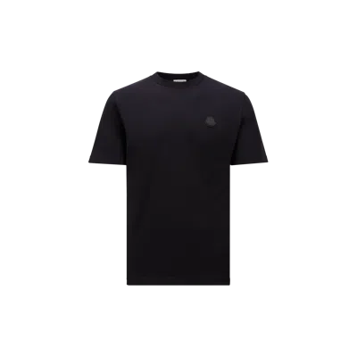 Moncler Logo Patch Cotton T-shirt, Men, Blue, Size: S