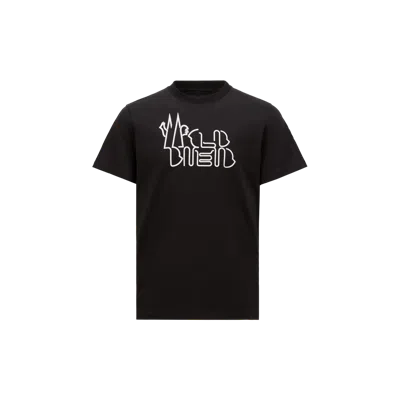 Moncler T-shirt En Coton À Logo Arrondi In Black