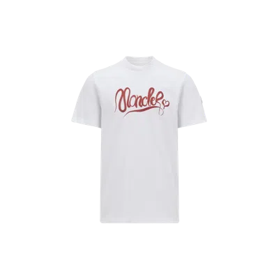 Moncler T-shirt En Coton À Logo Calligraphié In Gray