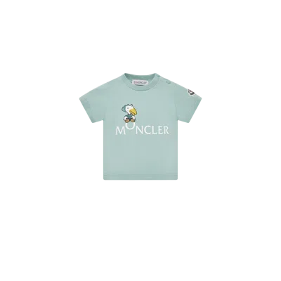 Moncler Kids' T-shirt En Coton À Logo Canard In Blue