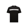 Moncler Men's Cotton T-shirt With Rubberised Logo In Noir