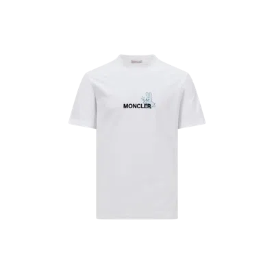 MONCLER X FRGMT CARTOON LOGO COTTON T-SHIRT, MEN, WHITE, SIZE: M