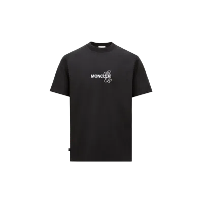 MONCLER X FRGMT CARTOON LOGO COTTON T-SHIRT, MEN, BLACK, SIZE: XXL