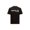 Moncler S Embossed-branding Crew-neck Relaxed-fit Cotton-jersey T-shirt Black In Black