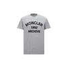 Moncler Logo Print Short-sleeved T-shirt In Grey