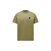 Moncler Vertical Back Logo Cotton T-shirt Green In Green
