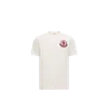 Moncler Flocked Logo T-shirt In Organic Cotton With Aesthetics In White