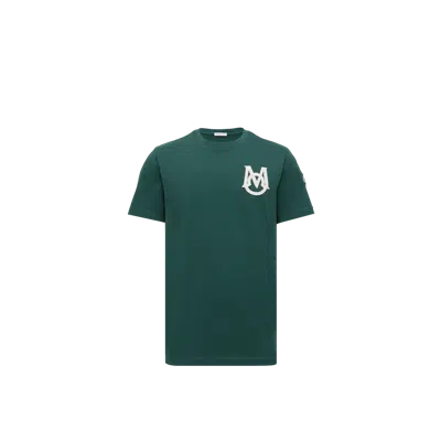 Moncler T-shirt En Coton À Monogramme In Green