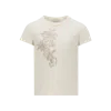 Moncler T-shirt En Coton À Motif Floral Clouté In White