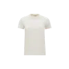 Moncler Ivory Cotton T-shirt With Logo In White