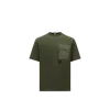 Moncler Logo Patch Cotton Pocket T-shirt In Green