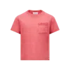 Moncler T-shirt En Coton Avec Poche In Pink