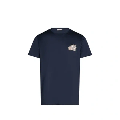 Moncler T-shirt En Coton In Blue