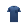 Moncler Cotton Denim T-shirt With Pocket In Bleu