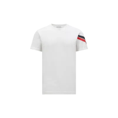 Moncler T-shirt En Coton Tricolore In White