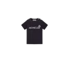 Moncler Kids Logo Stretch-cotton T-shirt In Blue
