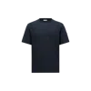 Moncler T-shirt En Lin À Logo In Bleu