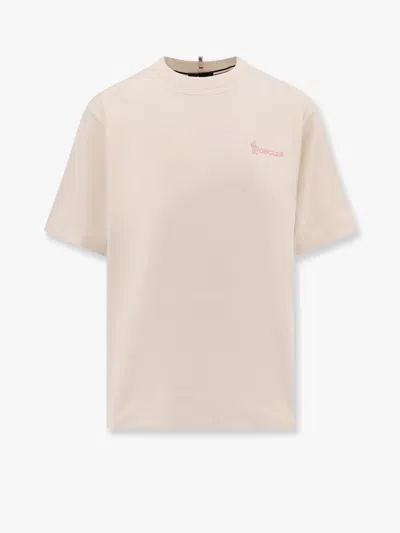 Moncler T-shirt In Cotone Con Logo Frontale In White