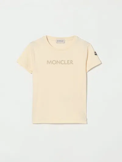 Moncler T-shirt  Kids Color Yellow Cream In Black