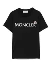Moncler Black T-shirt For Kids With Logo In Black