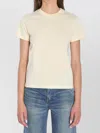 Moncler Ivory Cotton T-shirt With Logo In Neutral