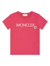 Moncler Embroidered Logo T-shirt In Pink & Purple